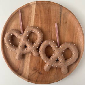 Felt Pretzel Ornament with Beads